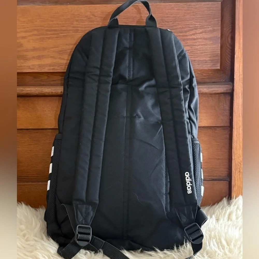 Adidas Classic Black and White Stripe Backpack Unisex